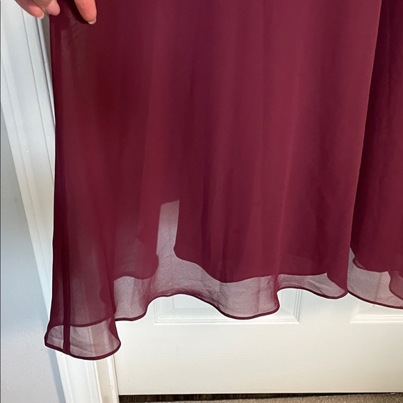 BILL LEVKOFF Dress 1266 Spaghetti Straps Floor Length 10 Wine Cranberry Lined - Picture 8 of 13